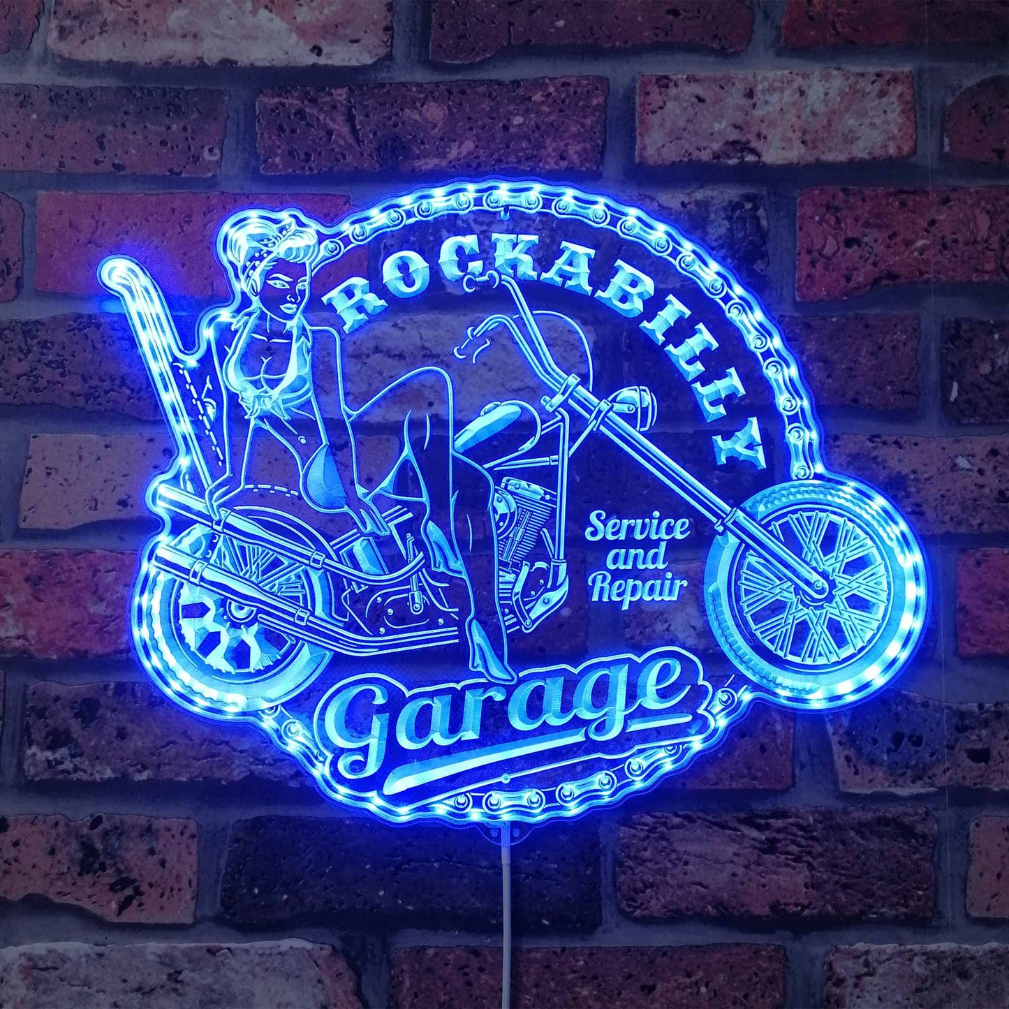 ADVPRO Rockabilly Girl Pin up Garage RGB Dynamic Glam LED Sign st06-fnd-i0320