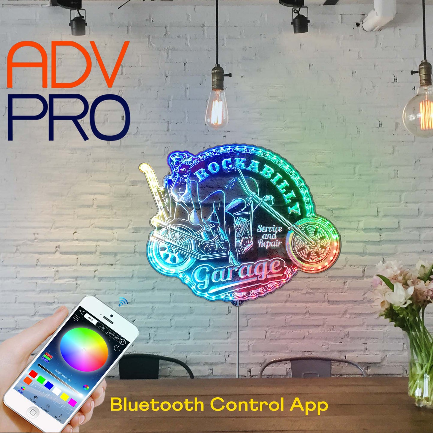 ADVPRO Rockabilly Girl Pin up Garage RGB Dynamic Glam LED Sign st06-fnd-i0320
