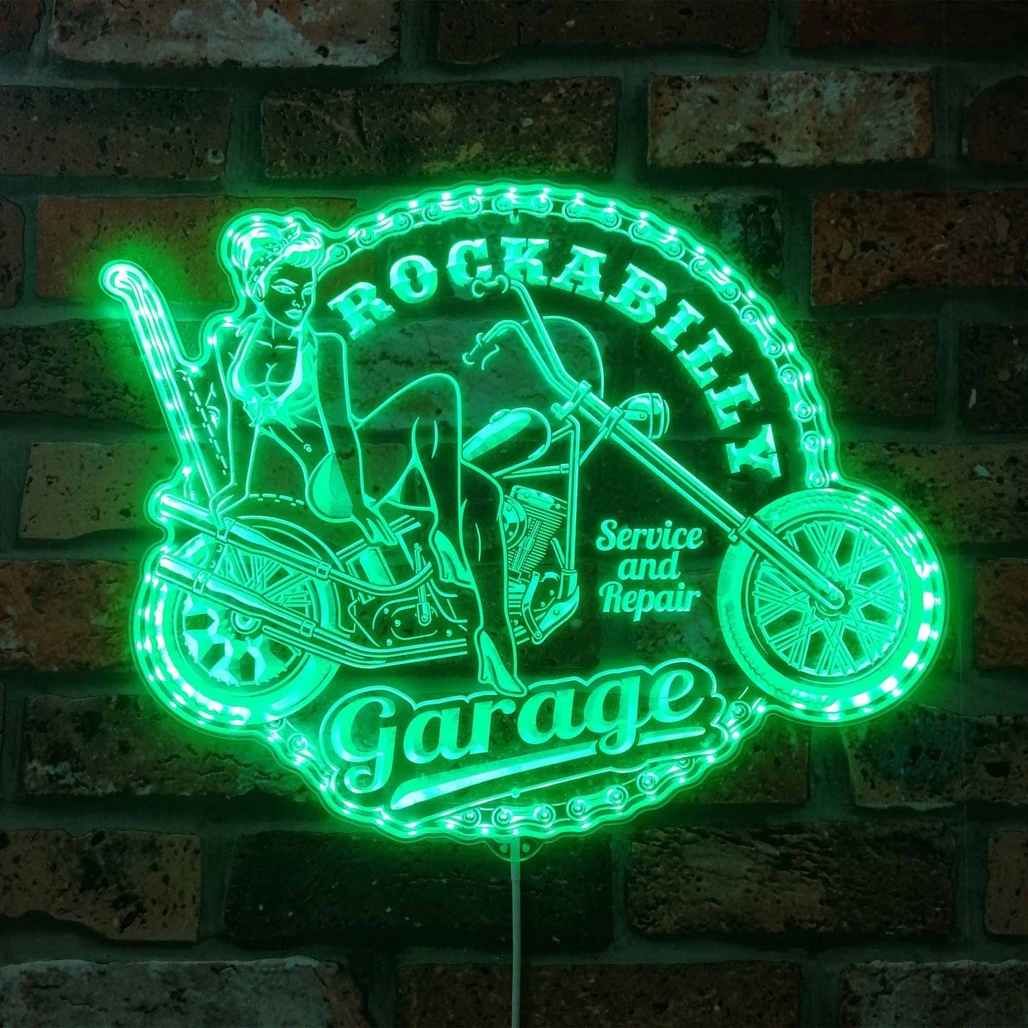 ADVPRO Rockabilly Girl Pin up Garage RGB Dynamic Glam LED Sign st06-fnd-i0320
