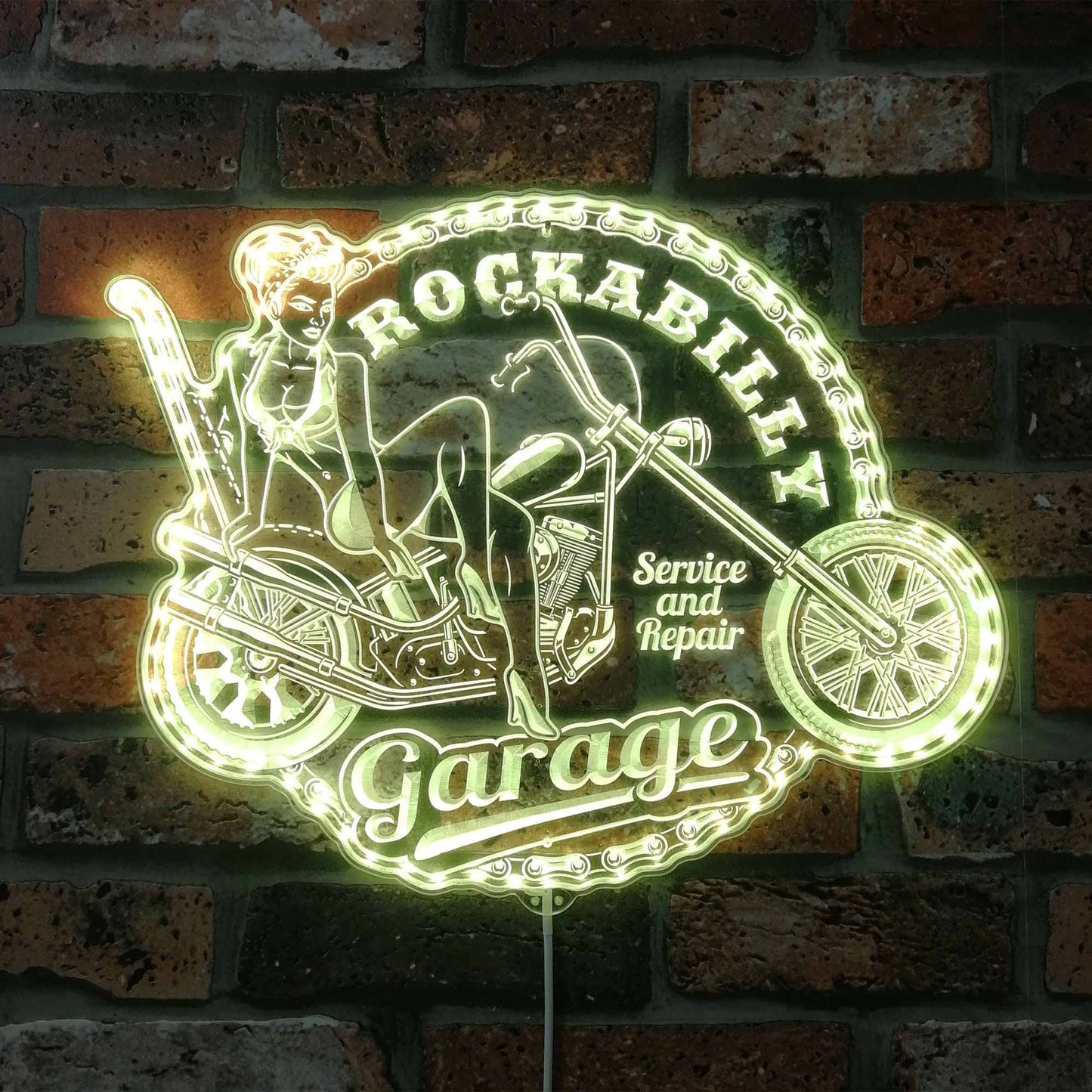 ADVPRO Rockabilly Girl Pin up Garage RGB Dynamic Glam LED Sign st06-fnd-i0320