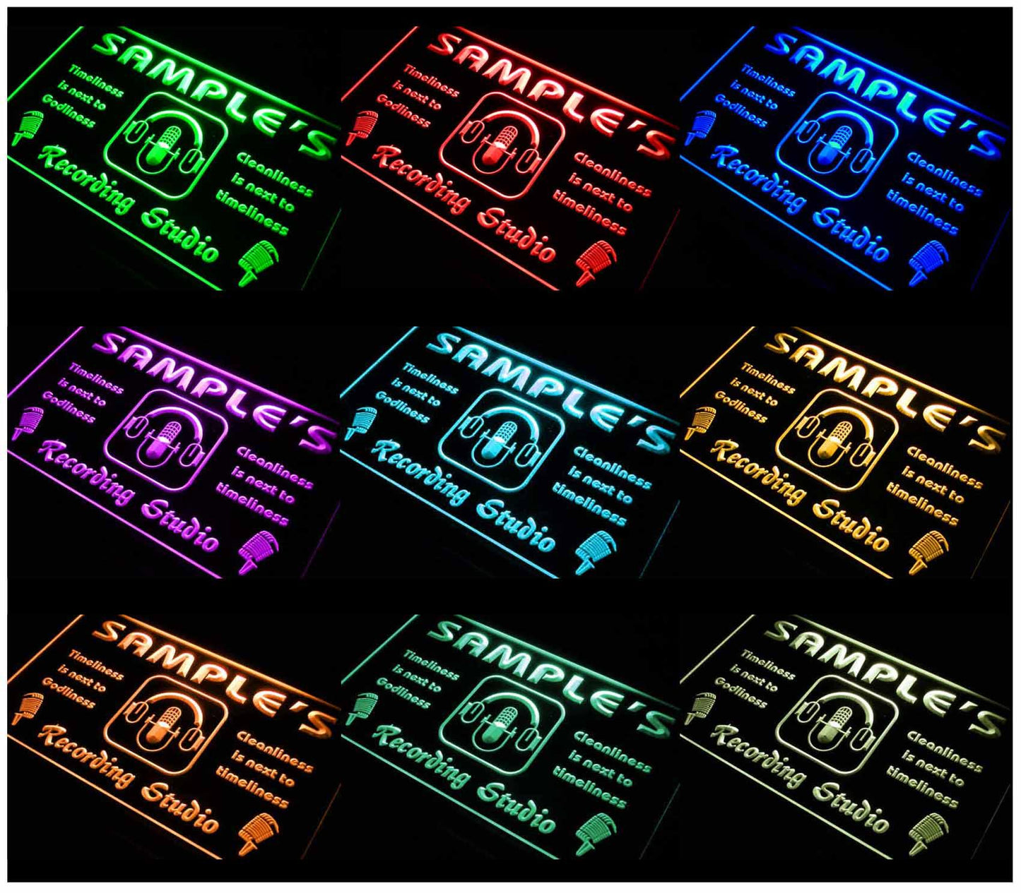 Personalized Recording Studio Microphone Neon Light LED Neon Sign st4-qm-tm