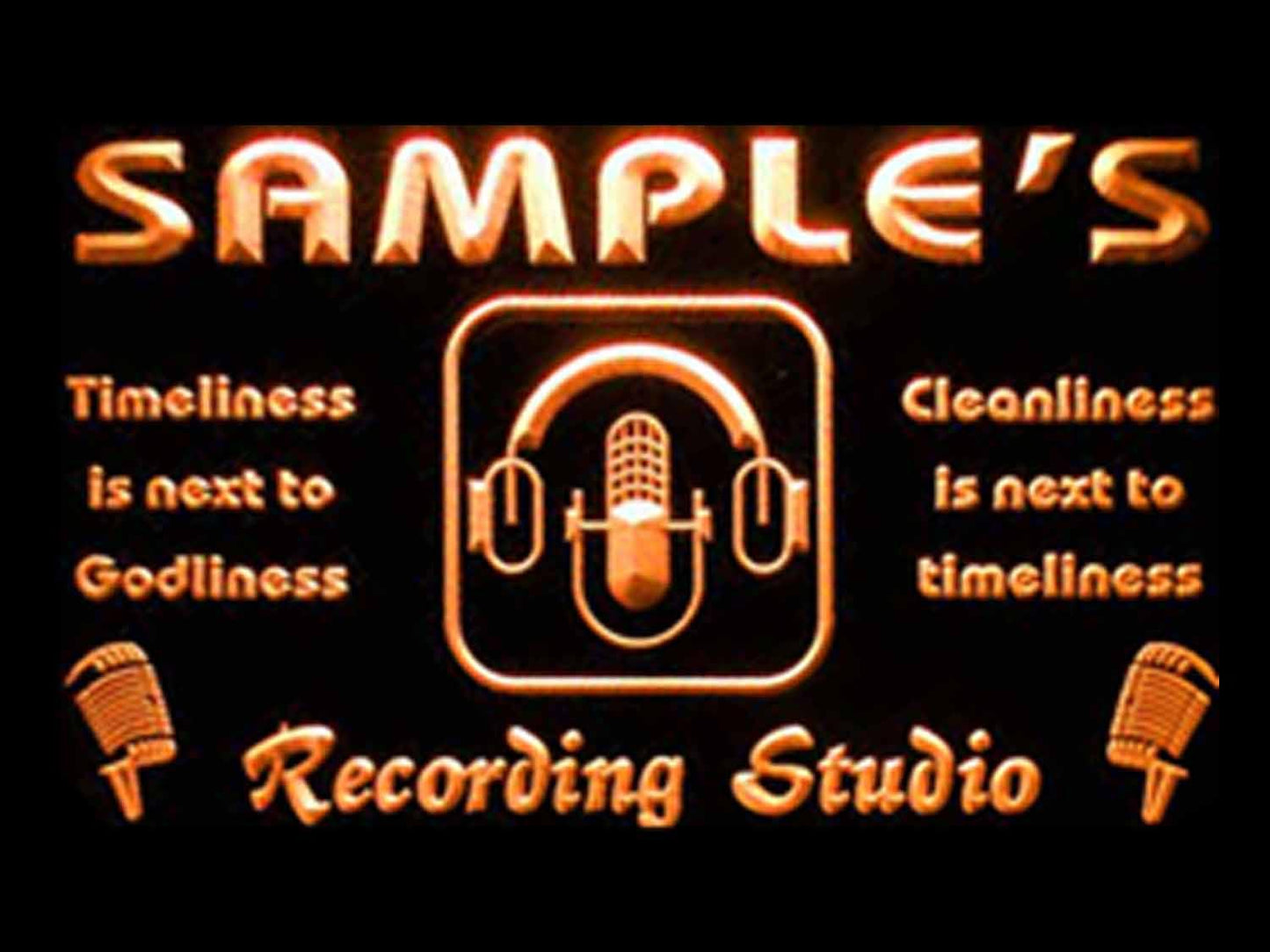 Personalized Recording Studio Microphone Neon Light LED Neon Sign st4-qm-tm