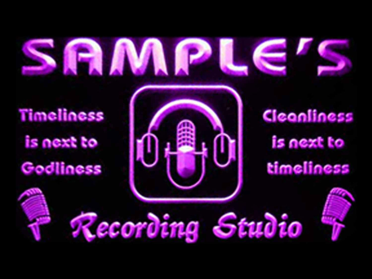 Personalized Recording Studio Microphone Neon Light LED Neon Sign st4-qm-tm
