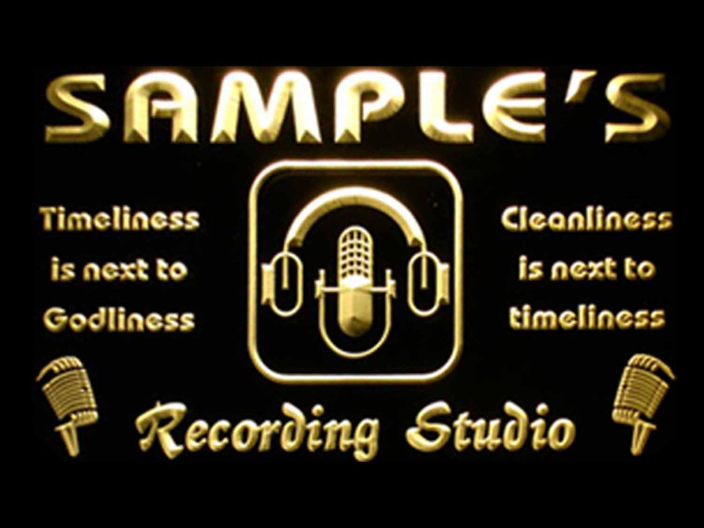 Personalized Recording Studio Microphone Neon Light LED Neon Sign st4-qm-tm