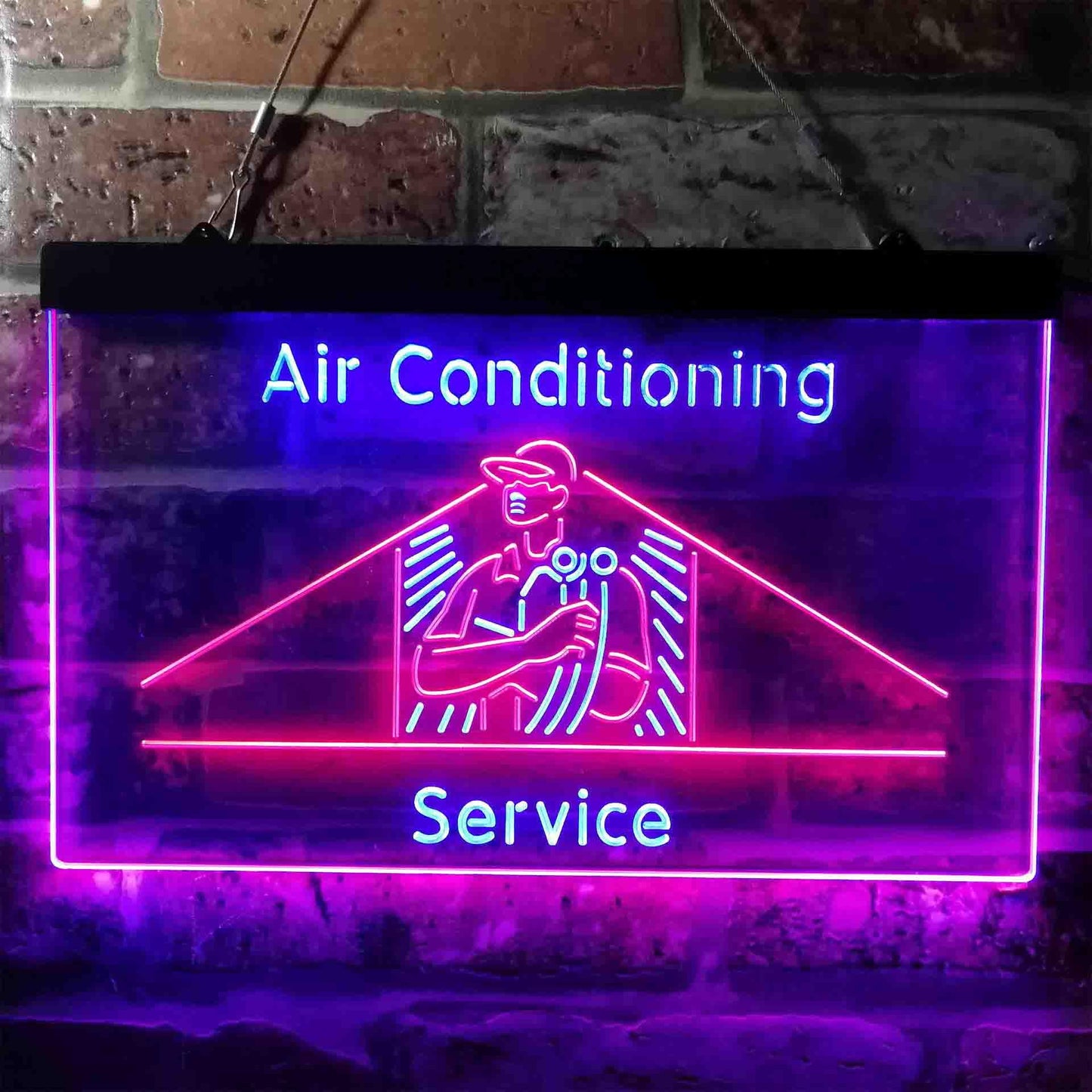 Air Conditioning Service Repairs Dual-color LED Neon Sign st6-i3789