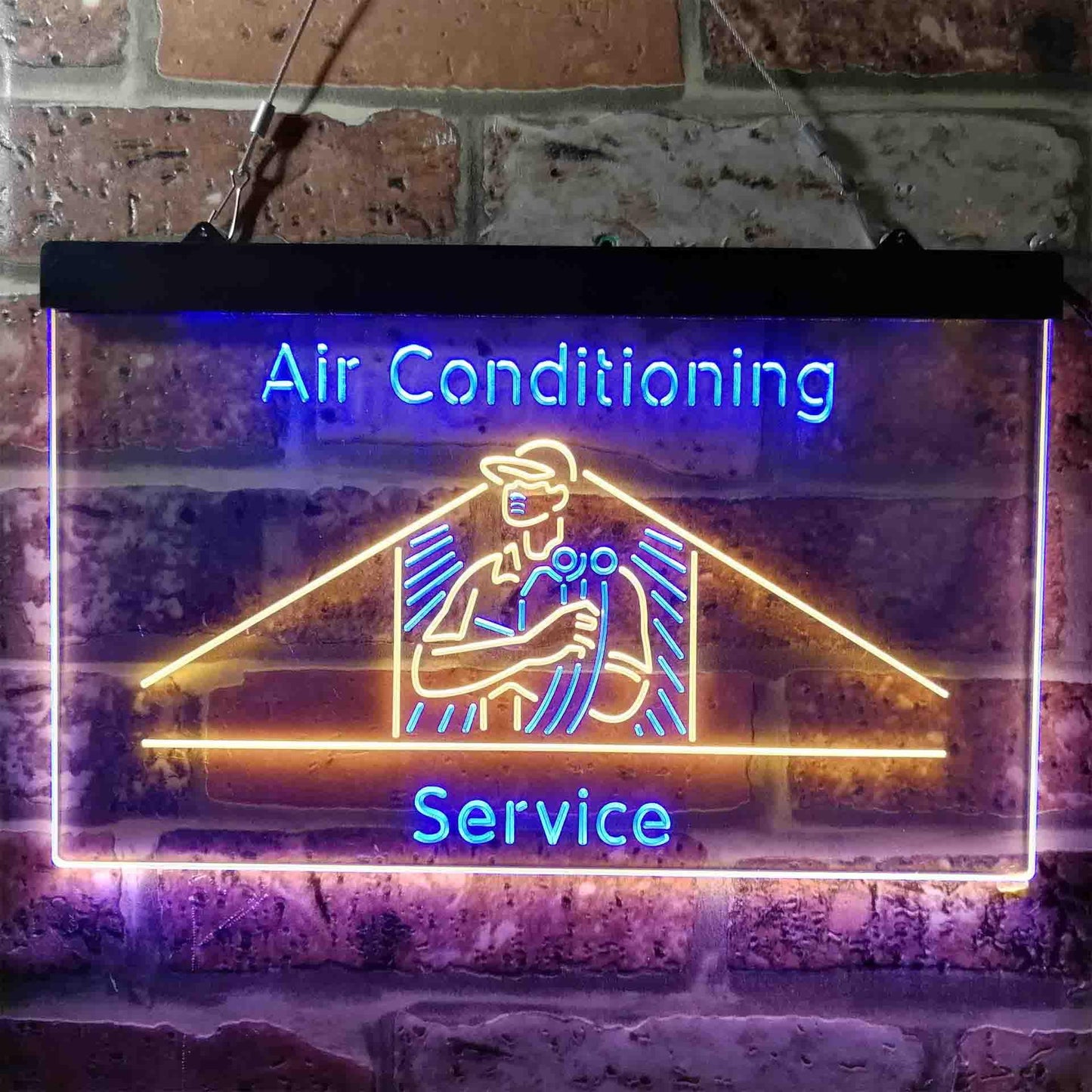 Air Conditioning Service Repairs Dual-color LED Neon Sign st6-i3789
