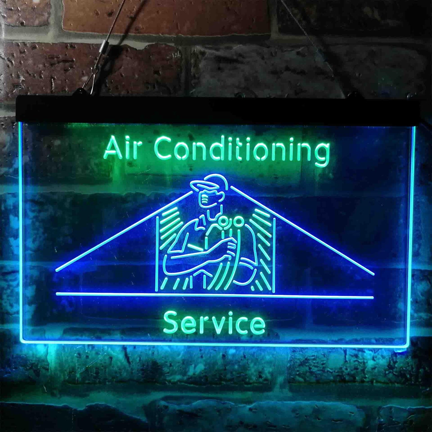 Air Conditioning Service Repairs Dual-color LED Neon Sign st6-i3789