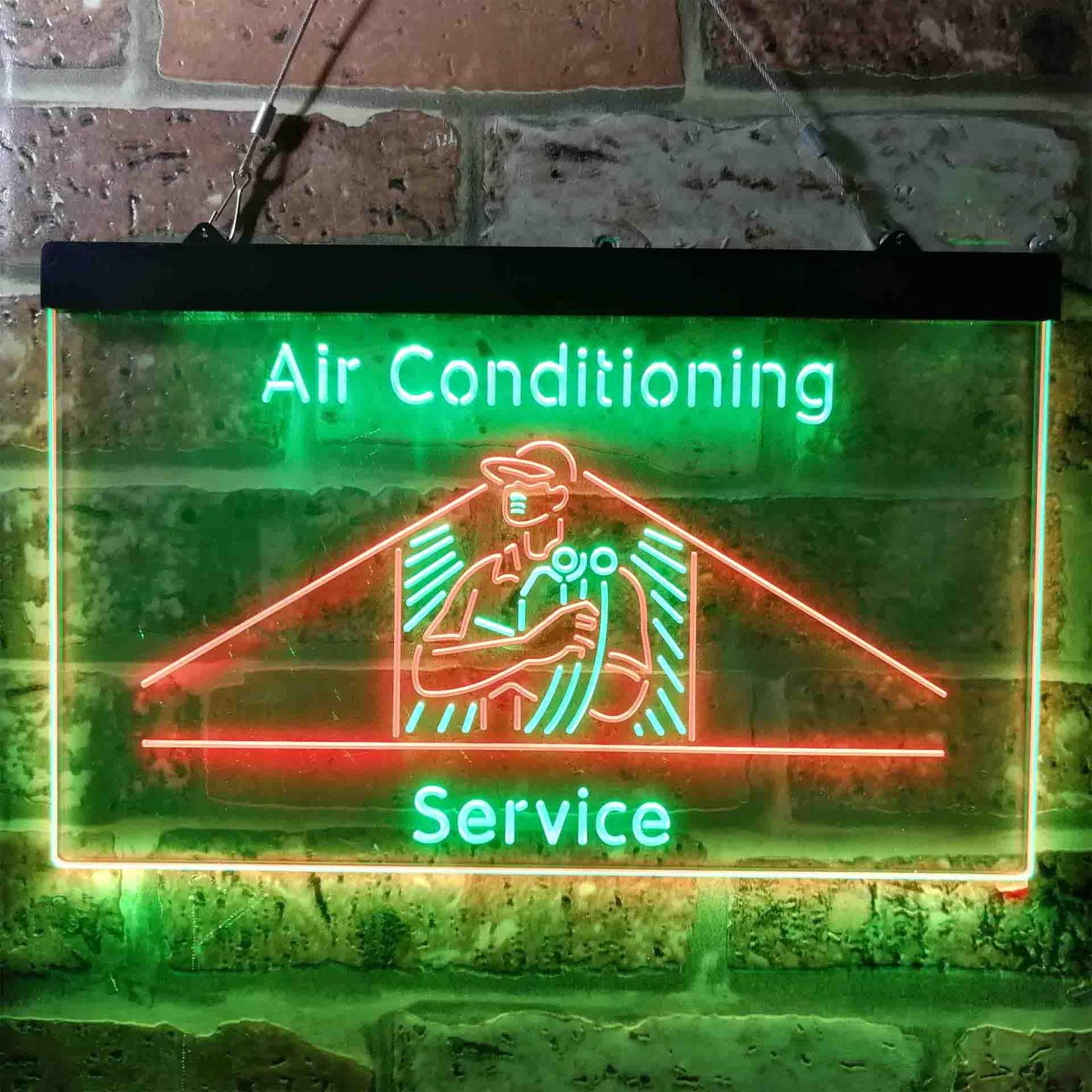 Air Conditioning Service Repairs Dual-color LED Neon Sign st6-i3789