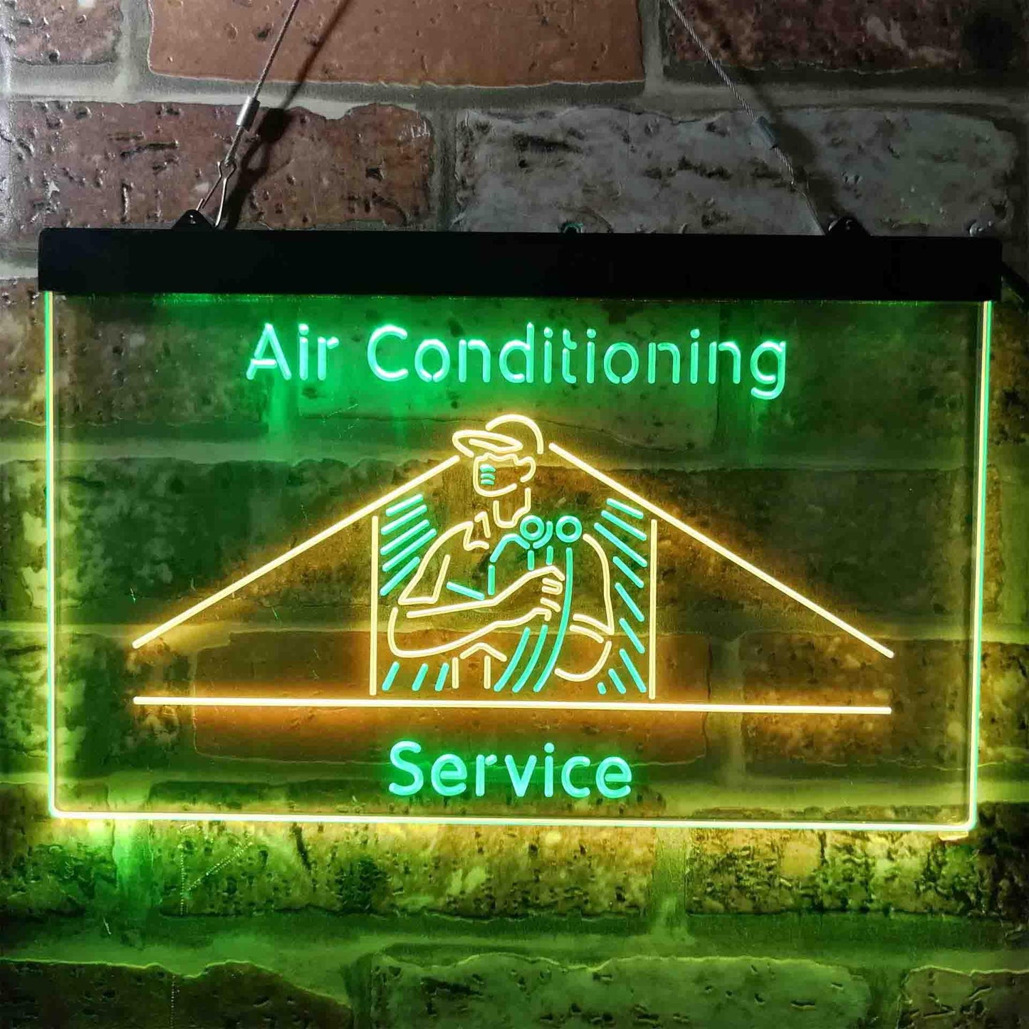 Air Conditioning Service Repairs Dual-color LED Neon Sign st6-i3789
