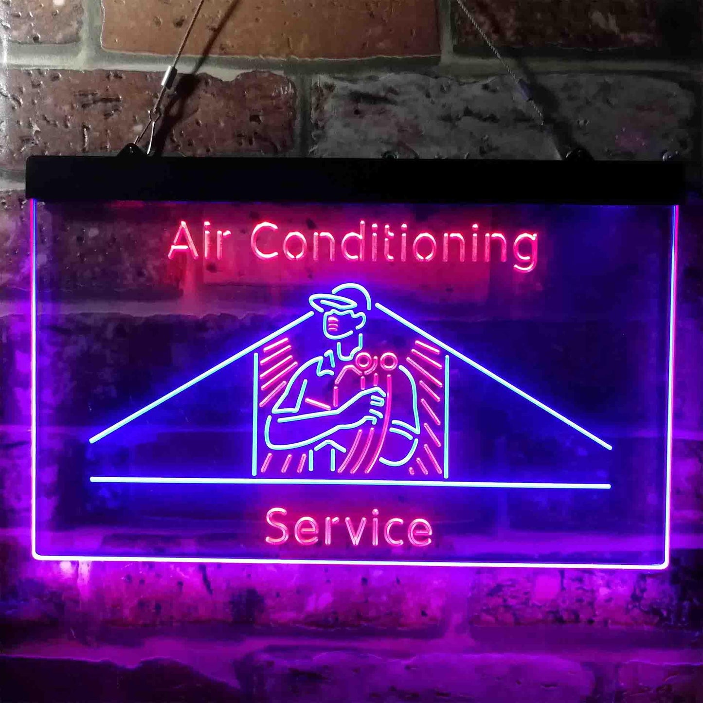 Air Conditioning Service Repairs Dual-color LED Neon Sign st6-i3789