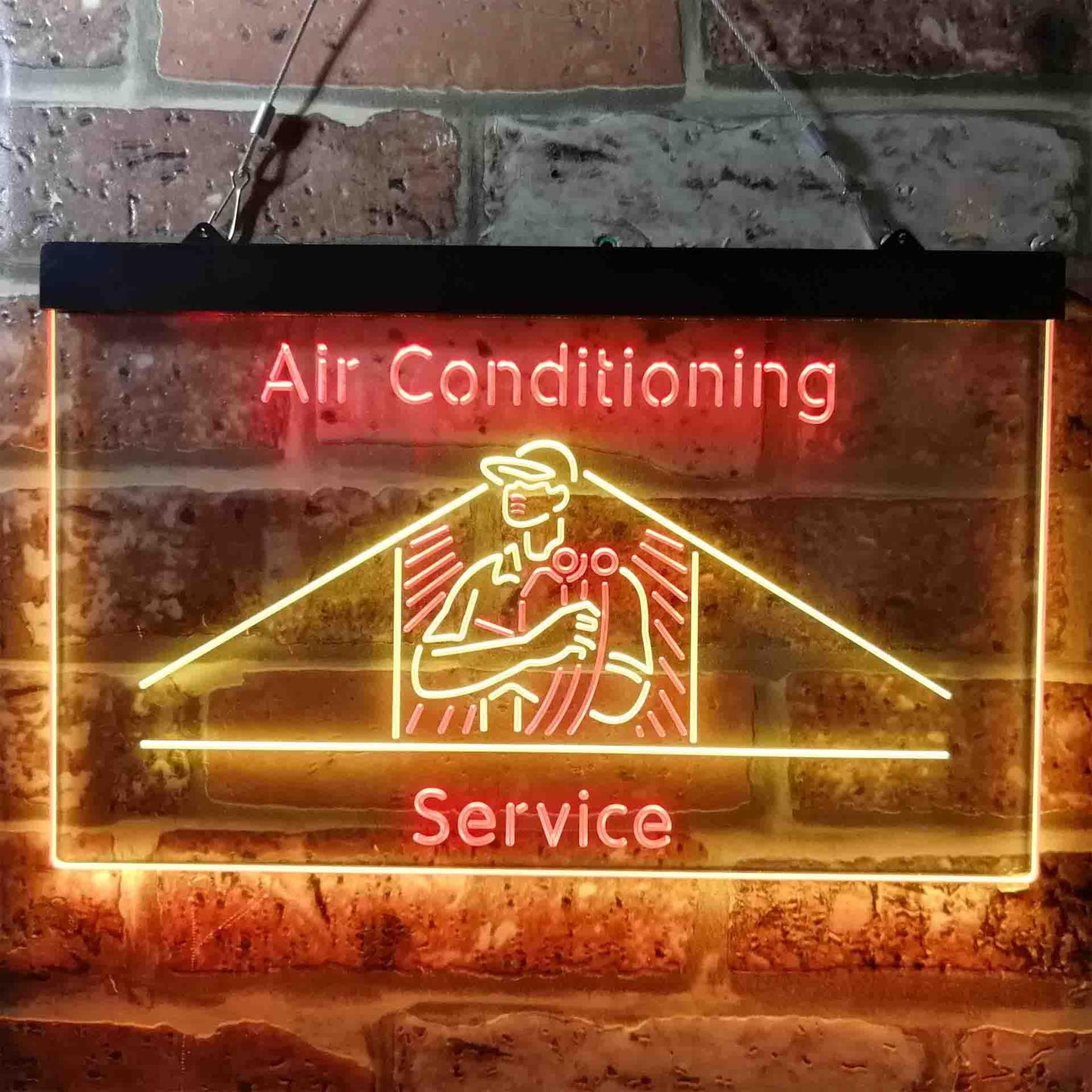 Air Conditioning Service Repairs Dual-color LED Neon Sign st6-i3789