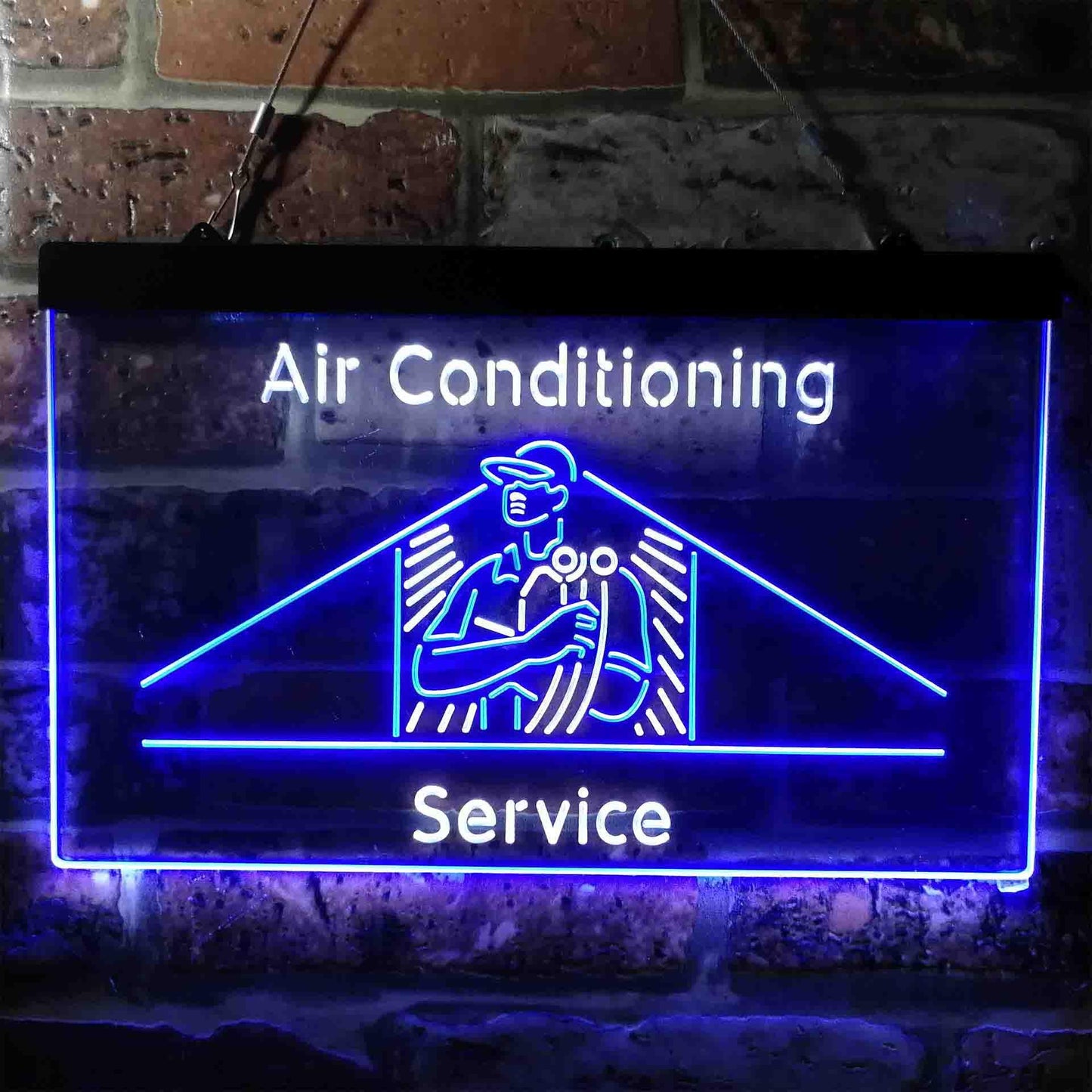 Air Conditioning Service Repairs Dual-color LED Neon Sign st6-i3789