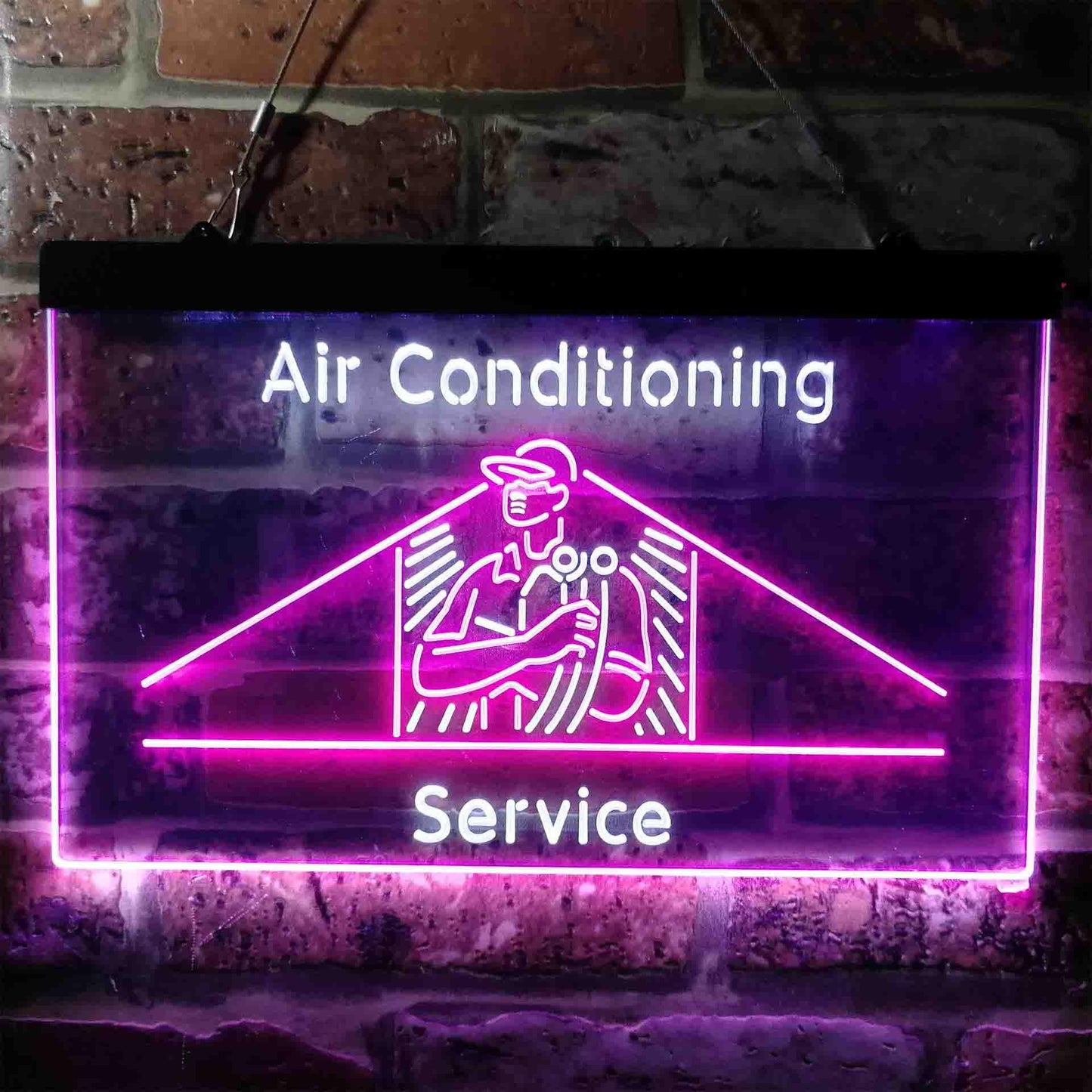 Air Conditioning Service Repairs Dual-color LED Neon Sign st6-i3789