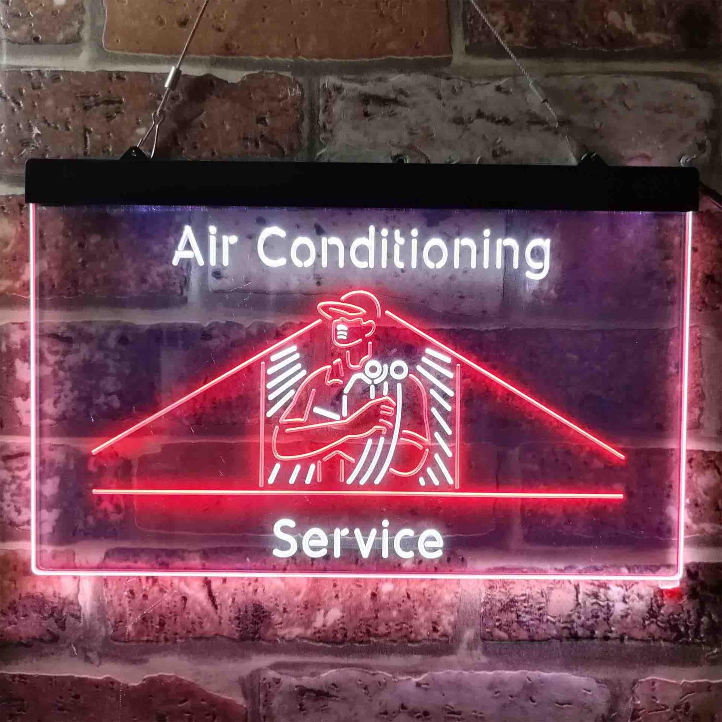 Air Conditioning Service Repairs Dual-color LED Neon Sign st6-i3789