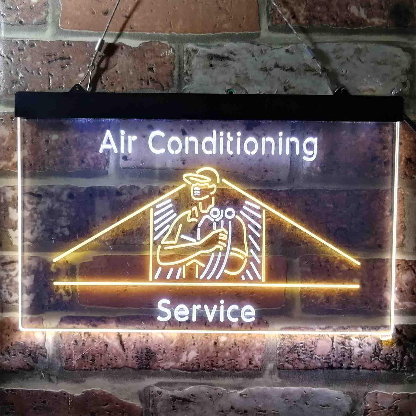 Air Conditioning Service Repairs Dual-color LED Neon Sign st6-i3789