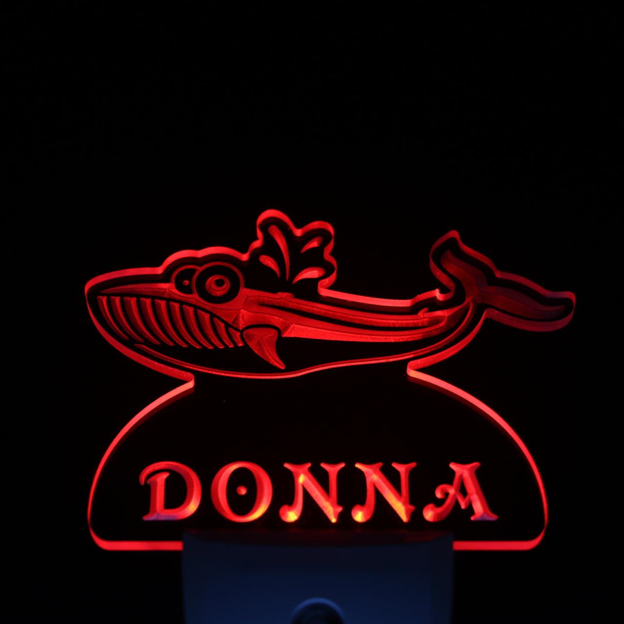 Whale Personalized Night Light Name Day/Night Sensor LED Sign ws1034-tm