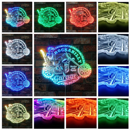 ADVPRO Rockabilly Girl Pin up Garage RGB Dynamic Glam LED Sign st06-fnd-i0320