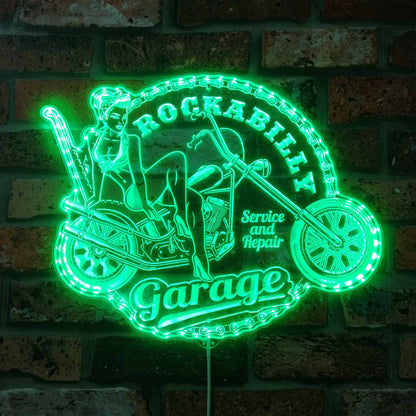 ADVPRO Rockabilly Girl Pin up Garage RGB Dynamic Glam LED Sign st06-fnd-i0320