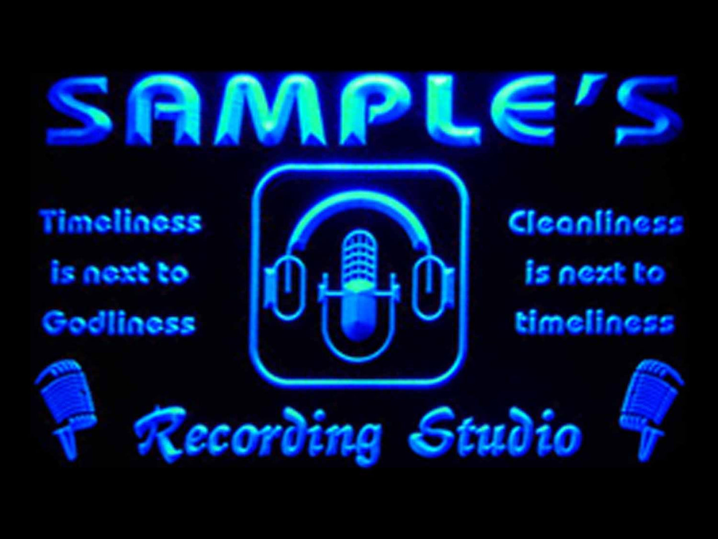 Personalized Recording Studio Microphone Neon Light LED Neon Sign st4-qm-tm