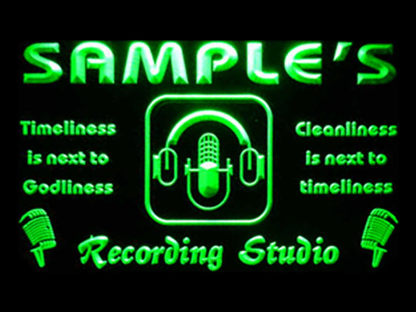 Personalized Recording Studio Microphone Neon Light LED Neon Sign st4-qm-tm