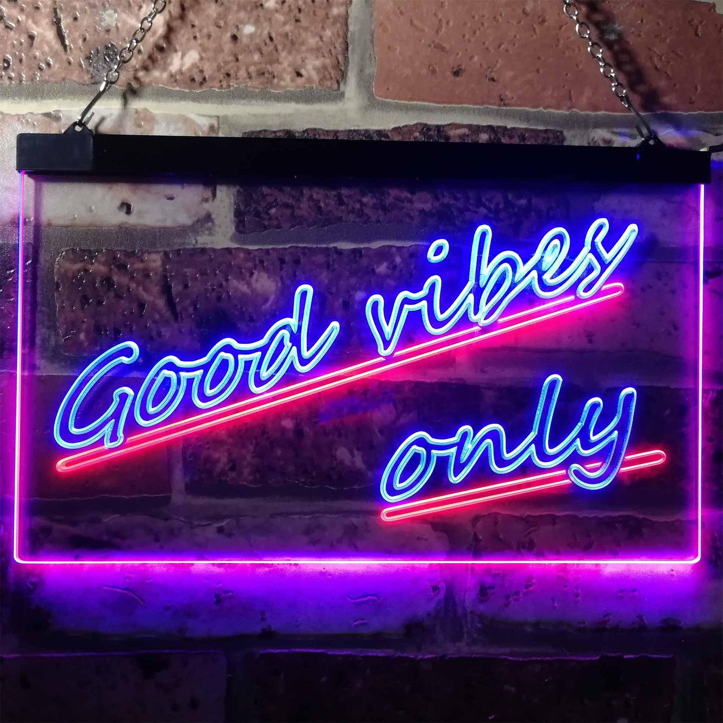 Good Vibes Only Wall Plaque Night Light Dual-color LED Neon Sign st6-i1077