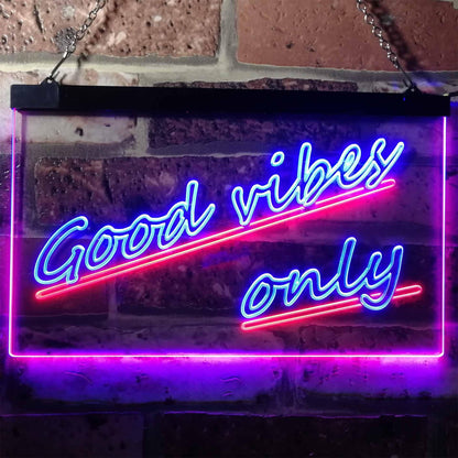 Good Vibes Only Wall Plaque Night Light Dual-color LED Neon Sign st6-i1077