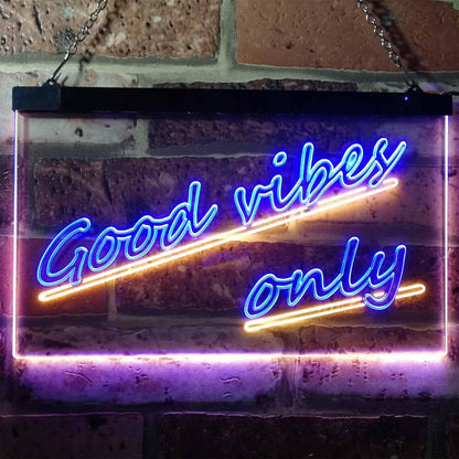 Good Vibes Only Wall Plaque Night Light Dual-color LED Neon Sign st6-i1077