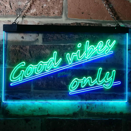 Good Vibes Only Wall Plaque Night Light Dual-color LED Neon Sign st6-i1077