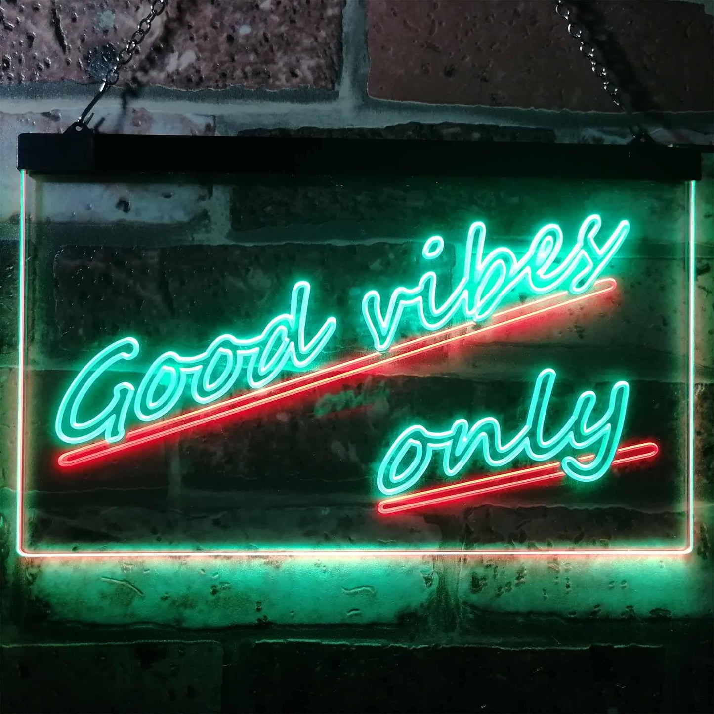 Good Vibes Only Wall Plaque Night Light Dual-color LED Neon Sign st6-i1077