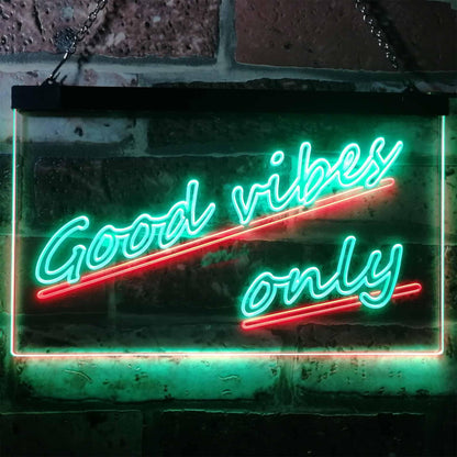 Good Vibes Only Wall Plaque Night Light Dual-color LED Neon Sign st6-i1077