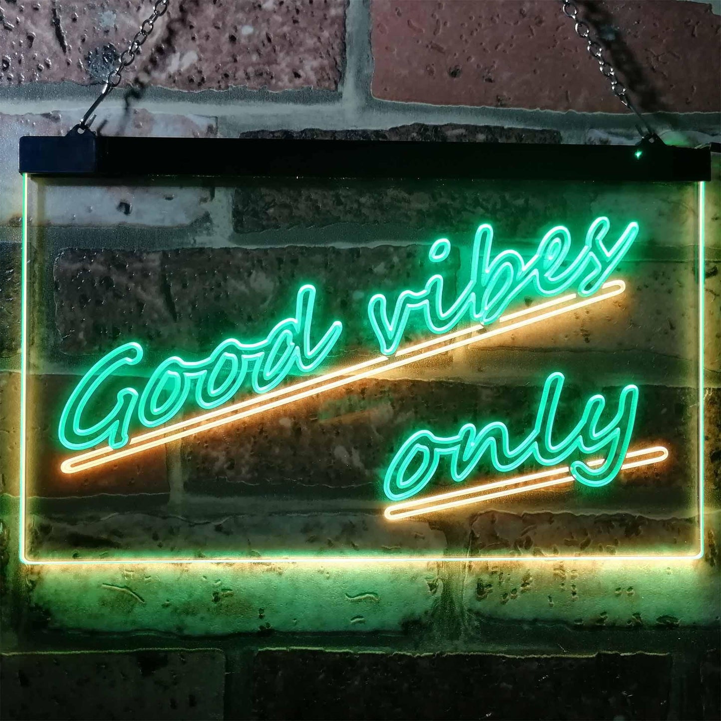 Good Vibes Only Wall Plaque Night Light Dual-color LED Neon Sign st6-i1077