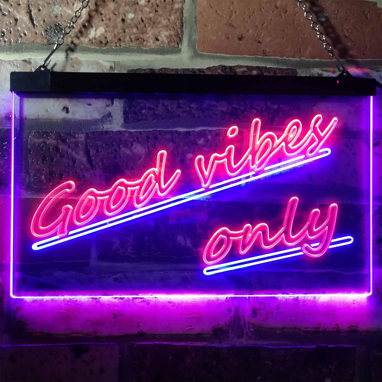 Good Vibes Only Wall Plaque Night Light Dual-color LED Neon Sign st6-i1077