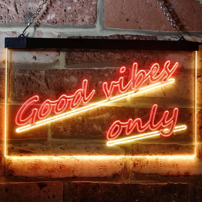 Good Vibes Only Wall Plaque Night Light Dual-color LED Neon Sign st6-i1077