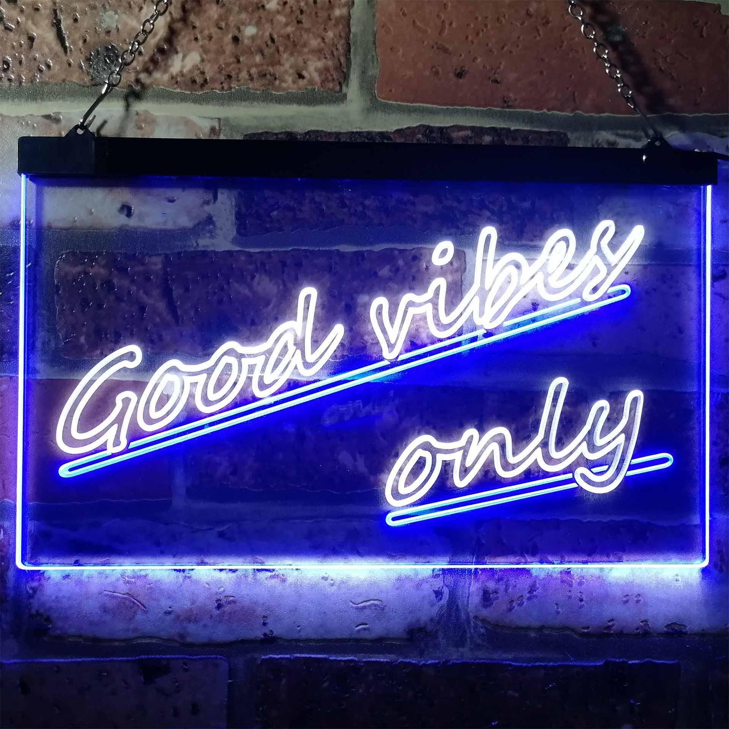 Good Vibes Only Wall Plaque Night Light Dual-color LED Neon Sign st6-i1077