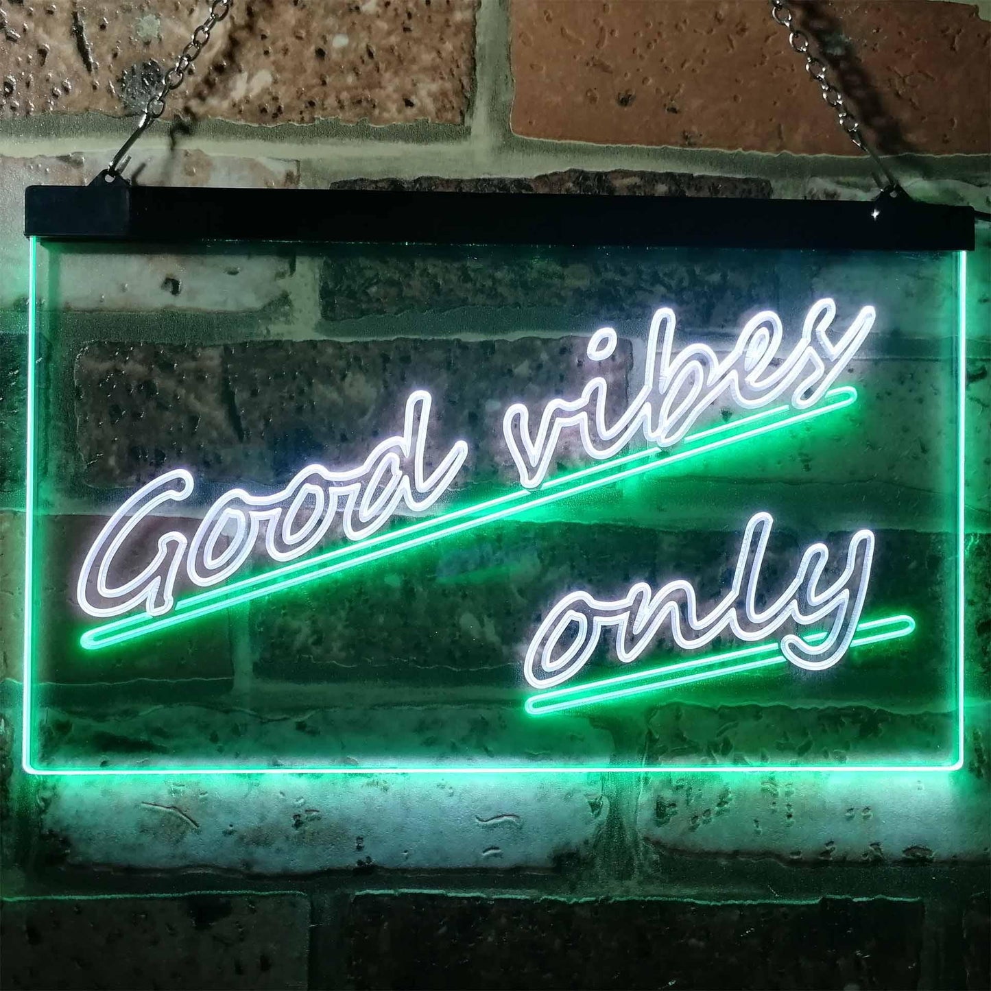 Good Vibes Only Wall Plaque Night Light Dual-color LED Neon Sign st6-i1077