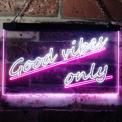 Good Vibes Only Wall Plaque Night Light Dual-color LED Neon Sign st6-i1077