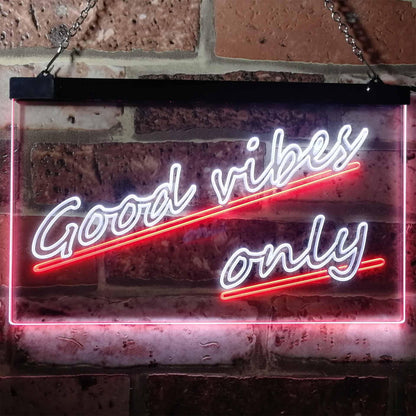 Good Vibes Only Wall Plaque Night Light Dual-color LED Neon Sign st6-i1077
