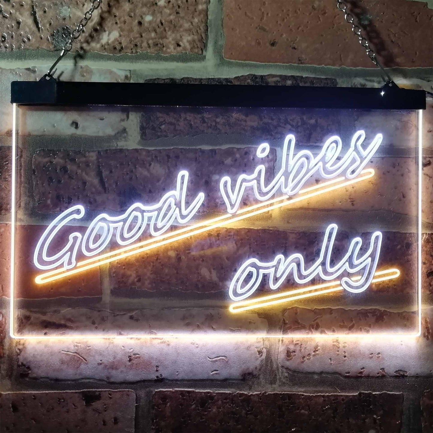 Good Vibes Only Wall Plaque Night Light Dual-color LED Neon Sign st6-i1077
