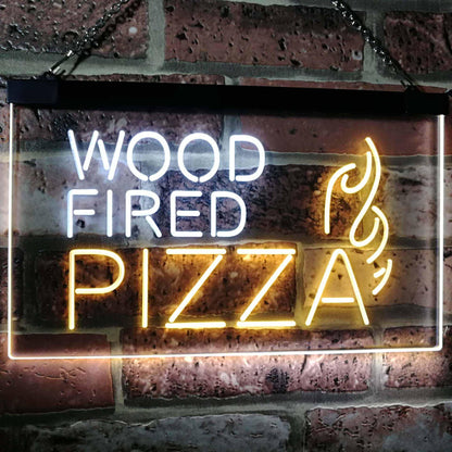 Wood Fired Pizza Dual-color LED Neon Sign st6-i2887