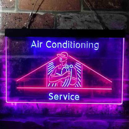 Air Conditioning Service Repairs Dual-color LED Neon Sign st6-i3789