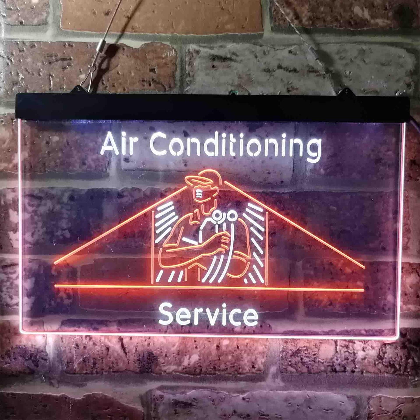 Air Conditioning Service Repairs Dual-color LED Neon Sign st6-i3789