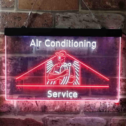 Air Conditioning Service Repairs Dual-color LED Neon Sign st6-i3789