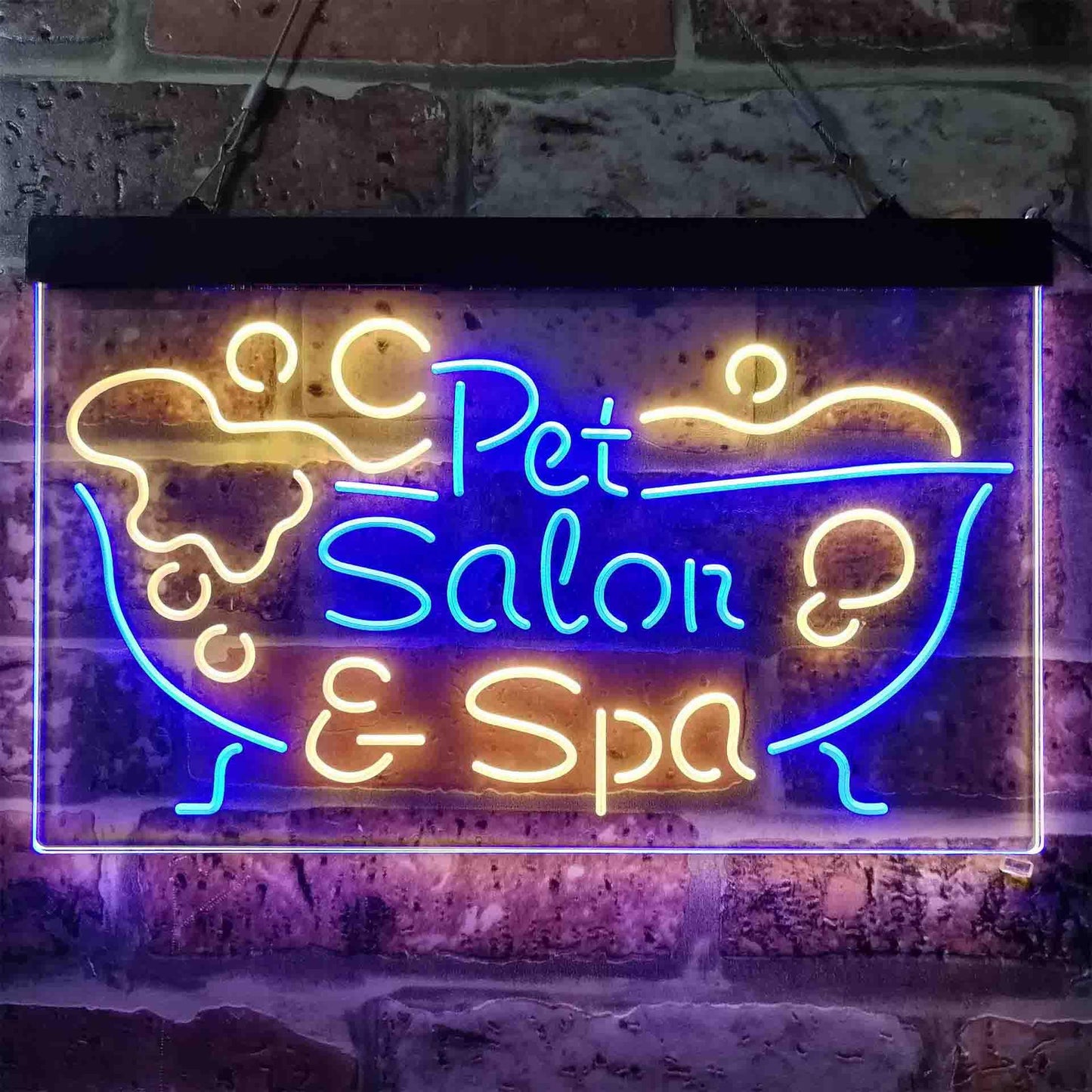 Pet Salon Spa Dog Cat Grooming Dual-color LED Neon Sign st6-i3814