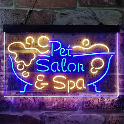 Pet Salon Spa Dog Cat Grooming Dual-color LED Neon Sign st6-i3814