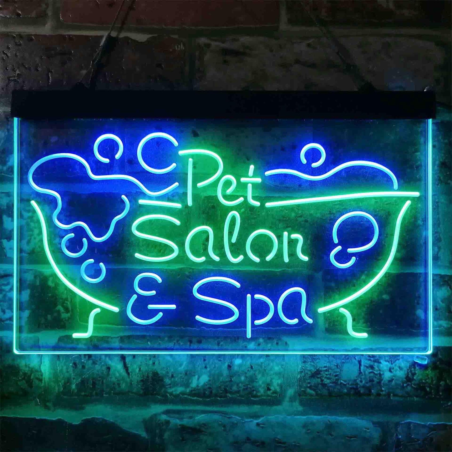 Pet Salon Spa Dog Cat Grooming Dual-color LED Neon Sign st6-i3814