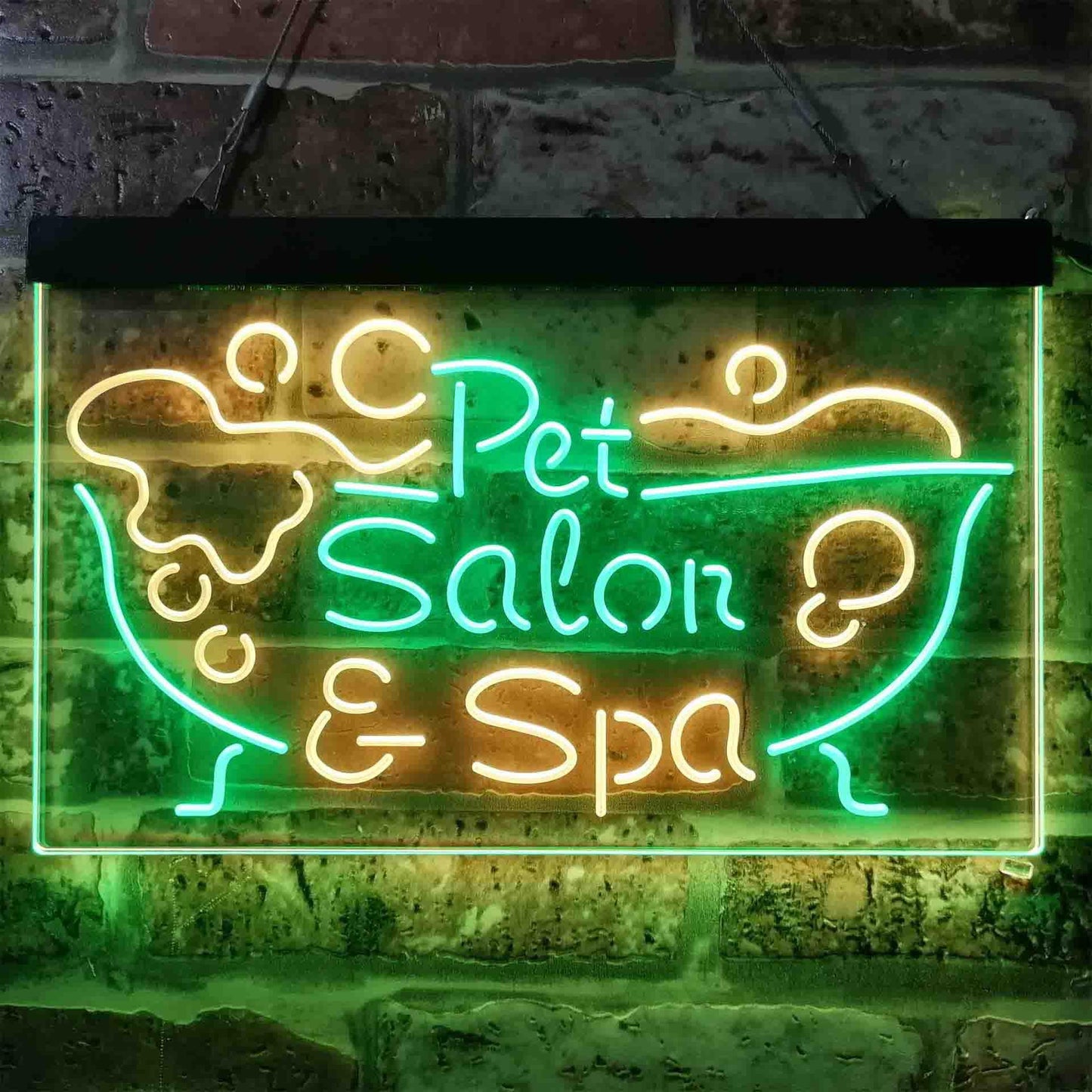Pet Salon Spa Dog Cat Grooming Dual-color LED Neon Sign st6-i3814