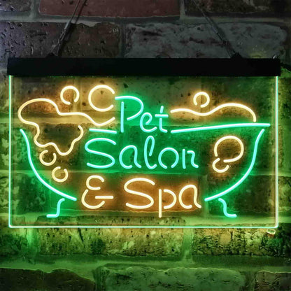 Pet Salon Spa Dog Cat Grooming Dual-color LED Neon Sign st6-i3814