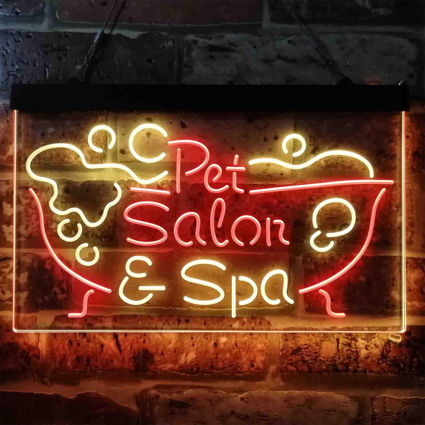 Pet Salon Spa Dog Cat Grooming Dual-color LED Neon Sign st6-i3814