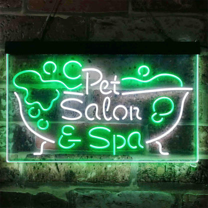 Pet Salon Spa Dog Cat Grooming Dual-color LED Neon Sign st6-i3814