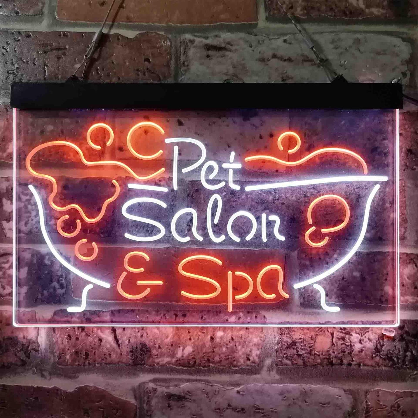 Pet Salon Spa Dog Cat Grooming Dual-color LED Neon Sign st6-i3814